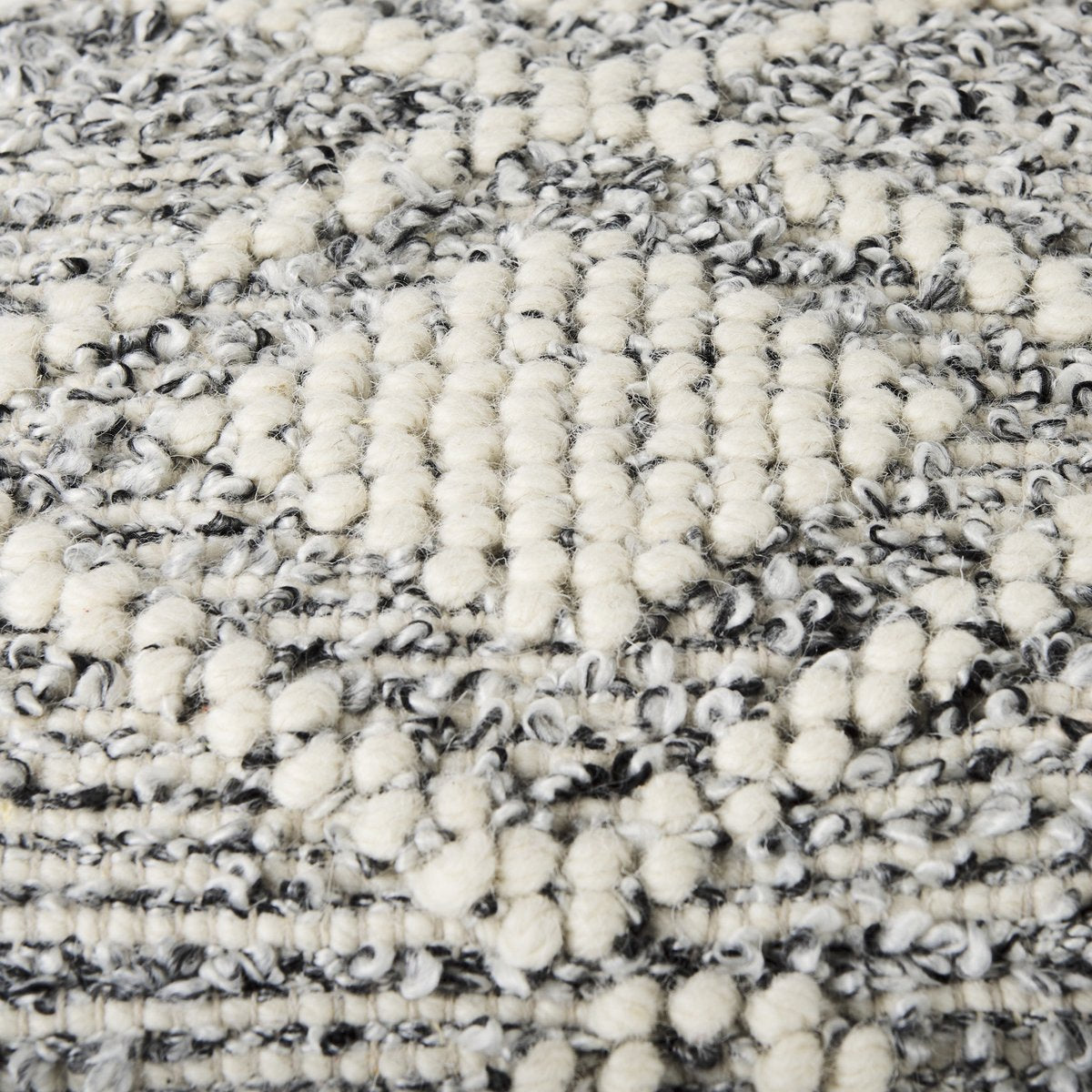 Mercana Ekiya White Wool Pouf