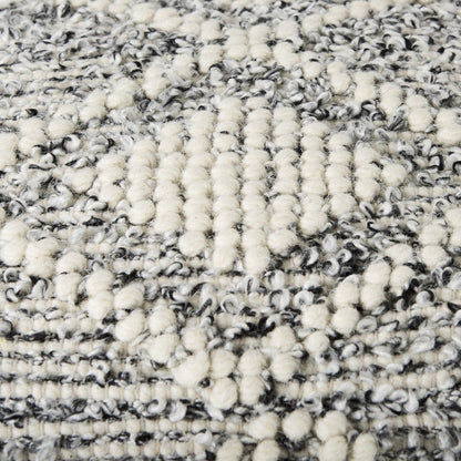 Mercana Ekiya White Wool Pouf