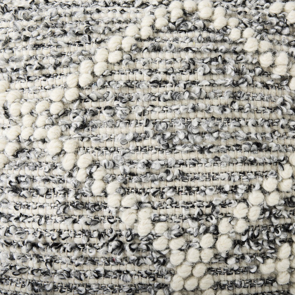 Mercana Ekiya White Wool Pouf