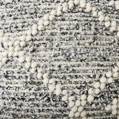 Mercana Ekiya White Wool Pouf