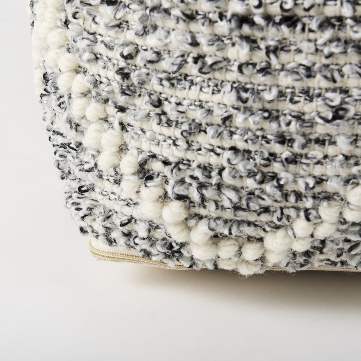 Mercana Ekiya White Wool Pouf