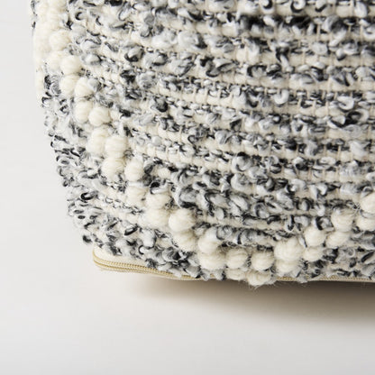 Mercana Ekiya White Wool Pouf