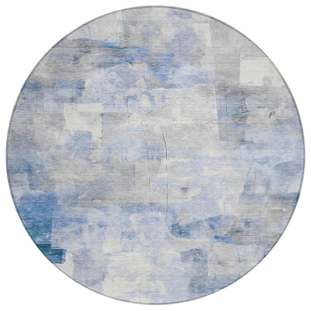 LOOMLAN Rugs Elanor Blue Washable Indoor-Outdoor Rug