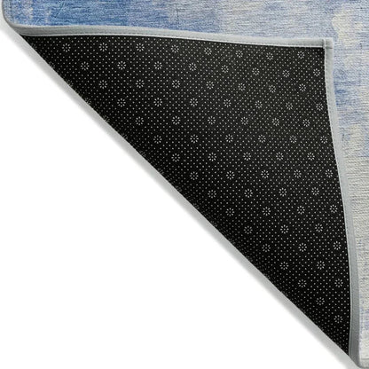 LOOMLAN Rugs Elanor Blue Washable Indoor-Outdoor Rug