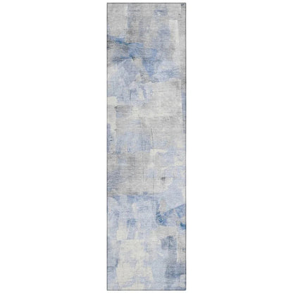 LOOMLAN Rugs Elanor Blue Washable Indoor-Outdoor Rug