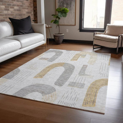 LOOMLAN Rugs Elas Gray Washable Indoor-Outdoor Rug