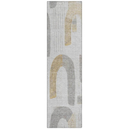 LOOMLAN Rugs Elas Gray Washable Indoor-Outdoor Rug