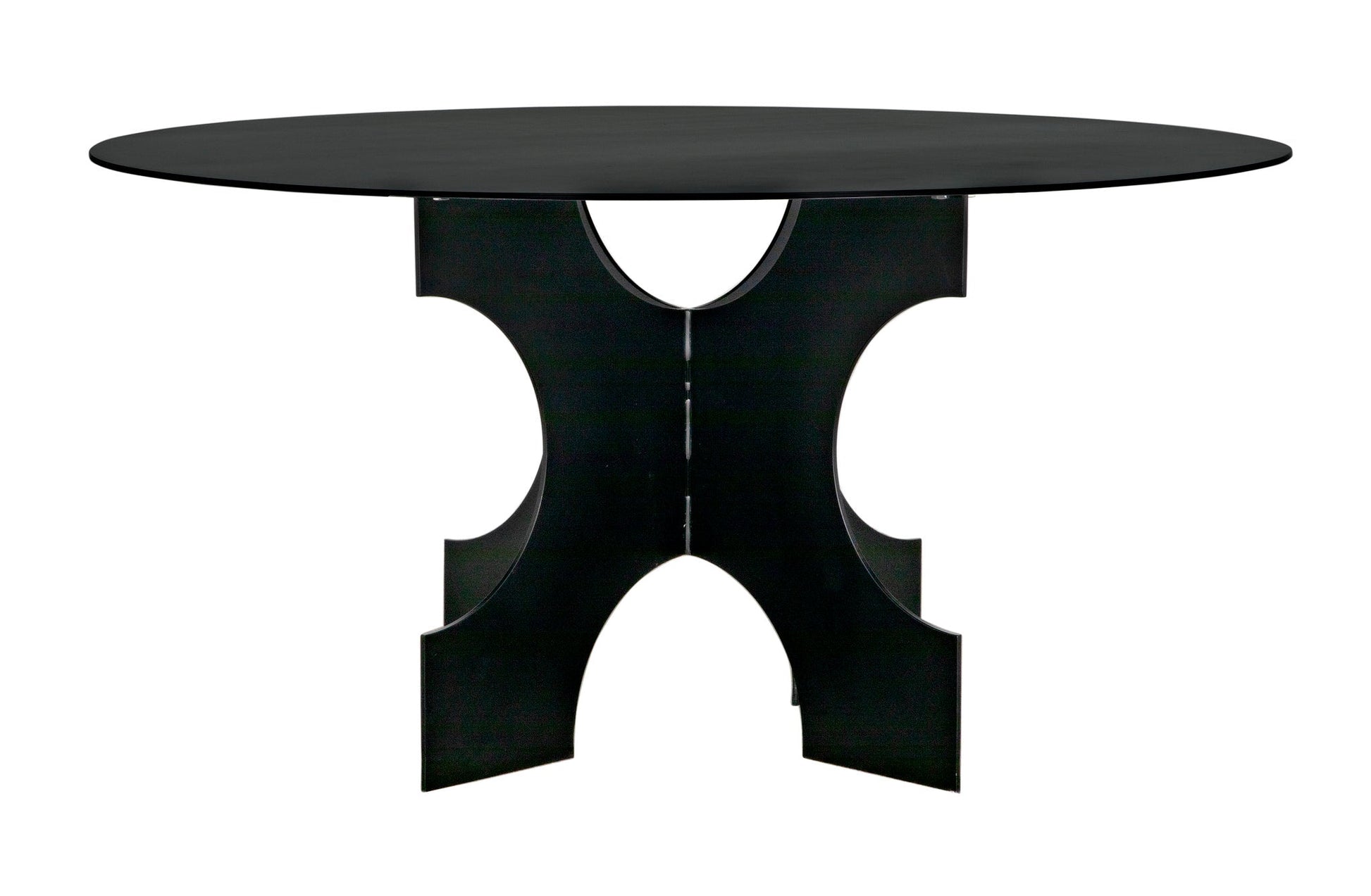 Element Dining Table, Black Metal-Dining Tables-Noir-Sideboards and Things