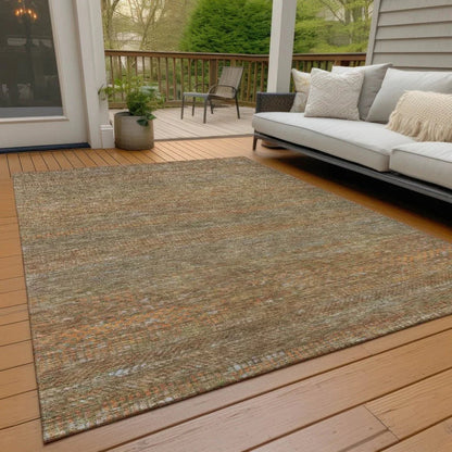LOOMLAN Rugs Elenore Brown Washable Indoor-Outdoor Rug