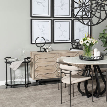 Mercana Eleonore Two-Tier Glass Shelves Bar Cart