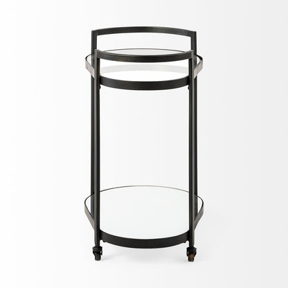 Mercana Eleonore Two-Tier Glass Shelves Bar Cart