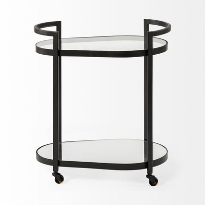 Mercana Eleonore Two-Tier Glass Shelves Bar Cart