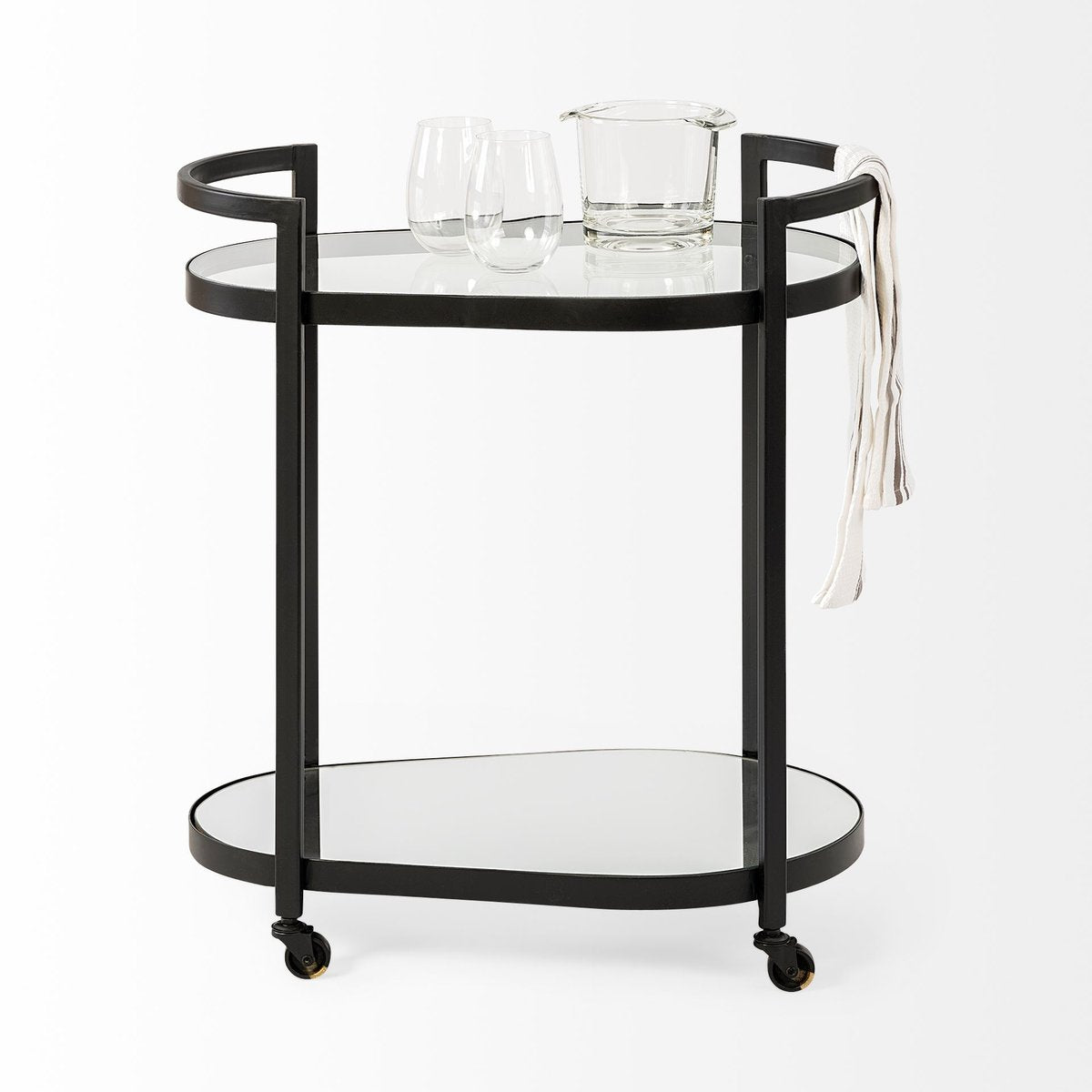 Mercana Eleonore Two-Tier Glass Shelves Bar Cart