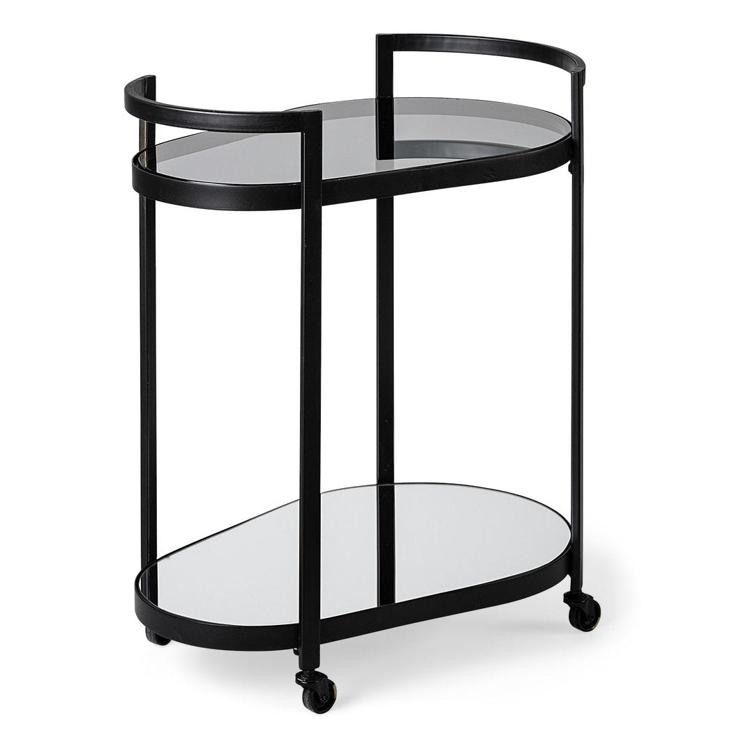 Mercana Eleonore Two-Tier Glass Shelves Bar Cart