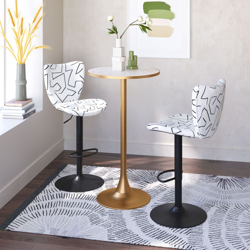 Zuo Modern Elevate Faux Leather Barstool 2PC