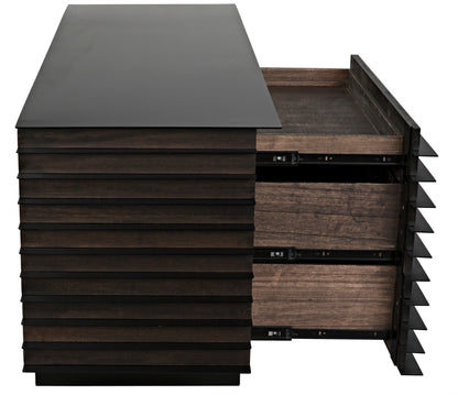 Elevation Sideboard, Ebony Walnut with Steel-Sideboards-Noir-Sideboards and Things