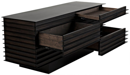 Elevation Sideboard, Ebony Walnut with Steel-Sideboards-Noir-Sideboards and Things