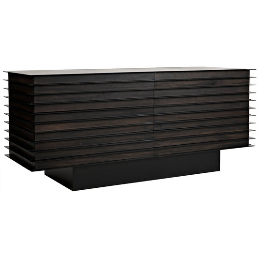 Elevation Sideboard, Ebony Walnut with Steel-Sideboards-Noir-Sideboards and Things