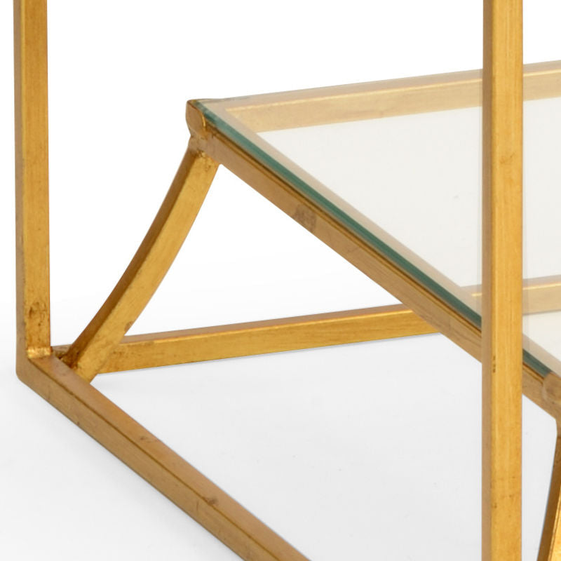 Chelsea House Elgin Clear Glass Top Square Side Table