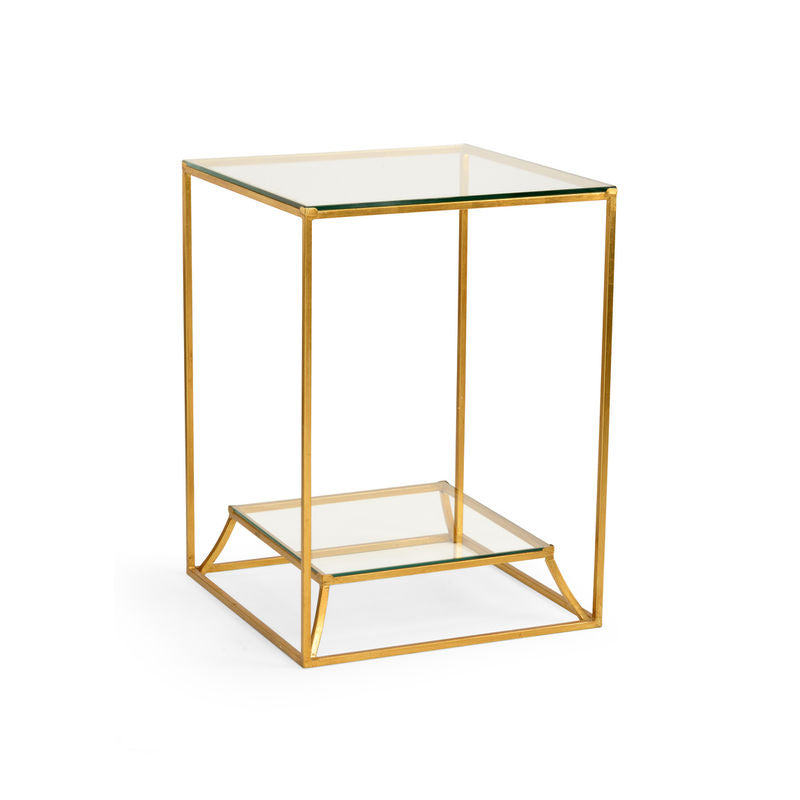 Chelsea House Elgin Clear Glass Top Square Side Table