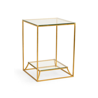 Chelsea House Elgin Clear Glass Top Square Side Table