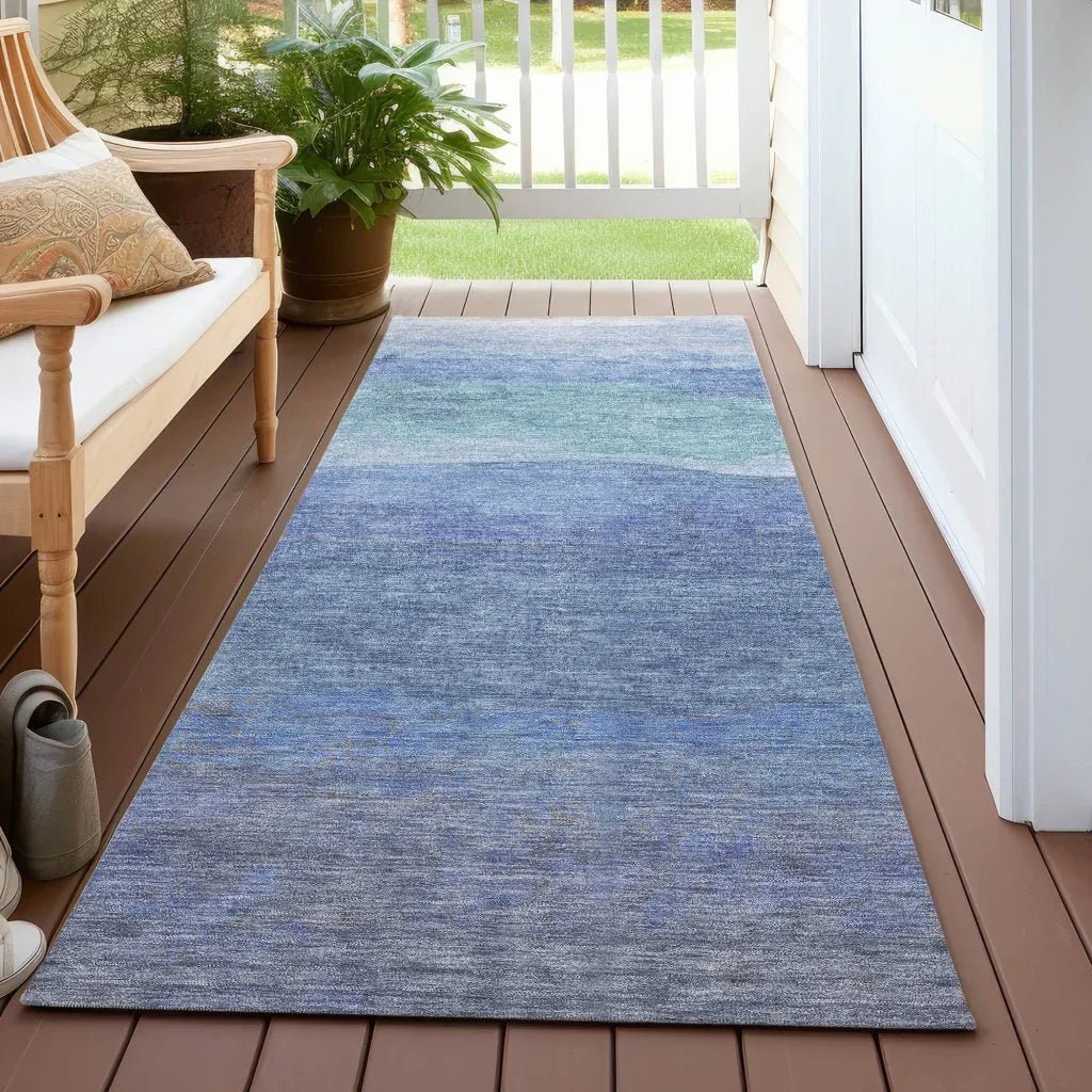 Elien Blue Washable Indoor - Outdoor Rug - LOOMLAN - LOOMLAN Rugs - Outdoor Rugs