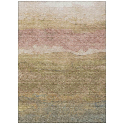 LOOMLAN Rugs Elien Brown Washable Indoor-Outdoor Rug