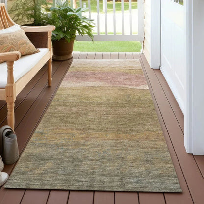 LOOMLAN Rugs Elien Brown Washable Indoor-Outdoor Rug