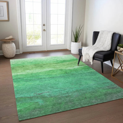 LOOMLAN Rugs Elien Green Washable Indoor-Outdoor Rug