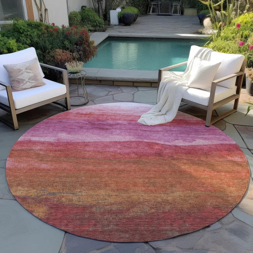 LOOMLAN Rugs Elien Pink Washable Indoor-Outdoor Rug