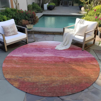 LOOMLAN Rugs Elien Pink Washable Indoor-Outdoor Rug