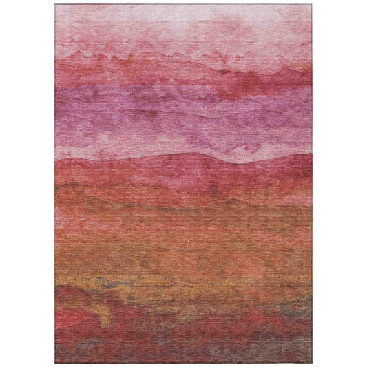 LOOMLAN Rugs Elien Pink Washable Indoor-Outdoor Rug