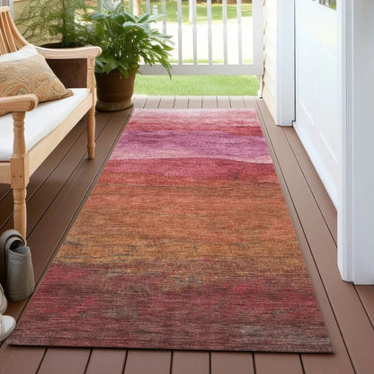 LOOMLAN Rugs Elien Pink Washable Indoor-Outdoor Rug