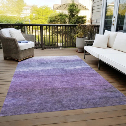 LOOMLAN Rugs Elien Purple Washable Indoor-Outdoor Rug