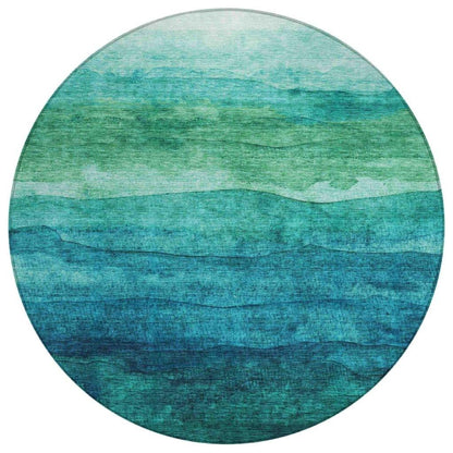 LOOMLAN Rugs Elien Teal Washable Indoor-Outdoor Rug