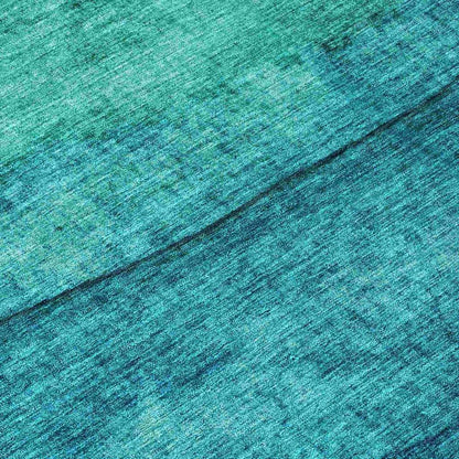 LOOMLAN Rugs Elien Teal Washable Indoor-Outdoor Rug