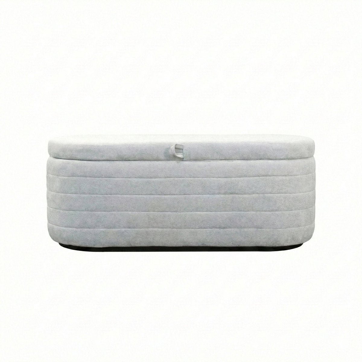 LH Home Elio White Fabric Storage Bedroom Bench