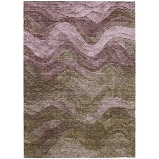 LOOMLAN Rugs Elion Brown Washable Indoor-Outdoor Rug