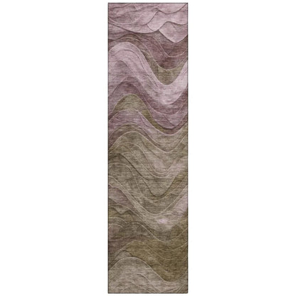 LOOMLAN Rugs Elion Brown Washable Indoor-Outdoor Rug