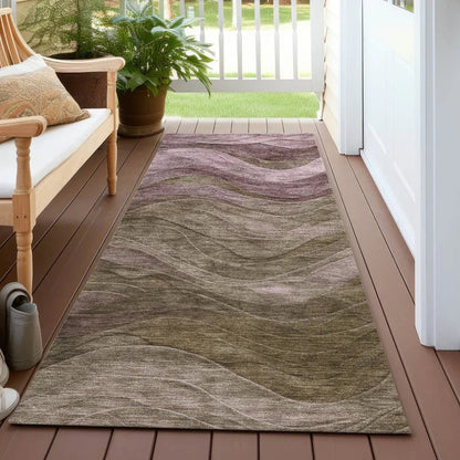 LOOMLAN Rugs Elion Brown Washable Indoor-Outdoor Rug