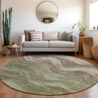 LOOMLAN Rugs Elion Green Washable Indoor-Outdoor Rug