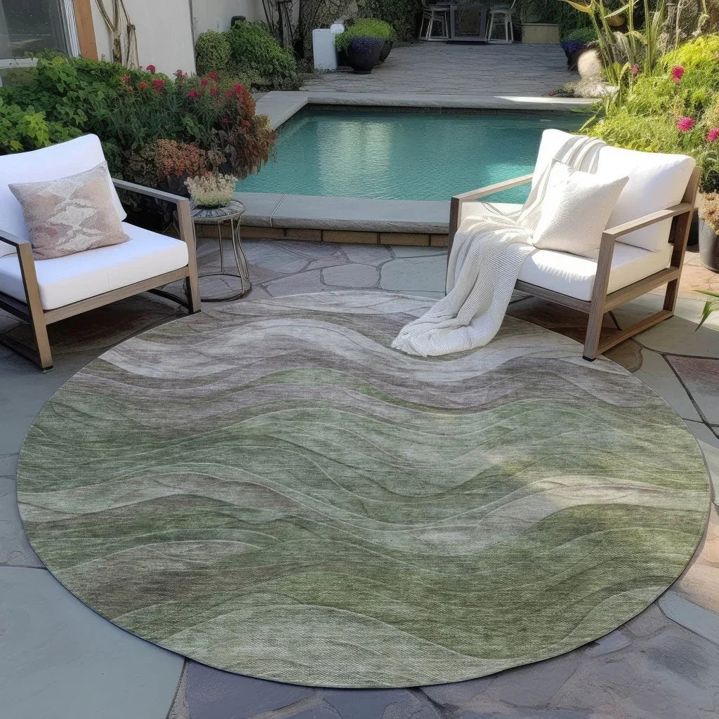 LOOMLAN Rugs Elion Green Washable Indoor-Outdoor Rug