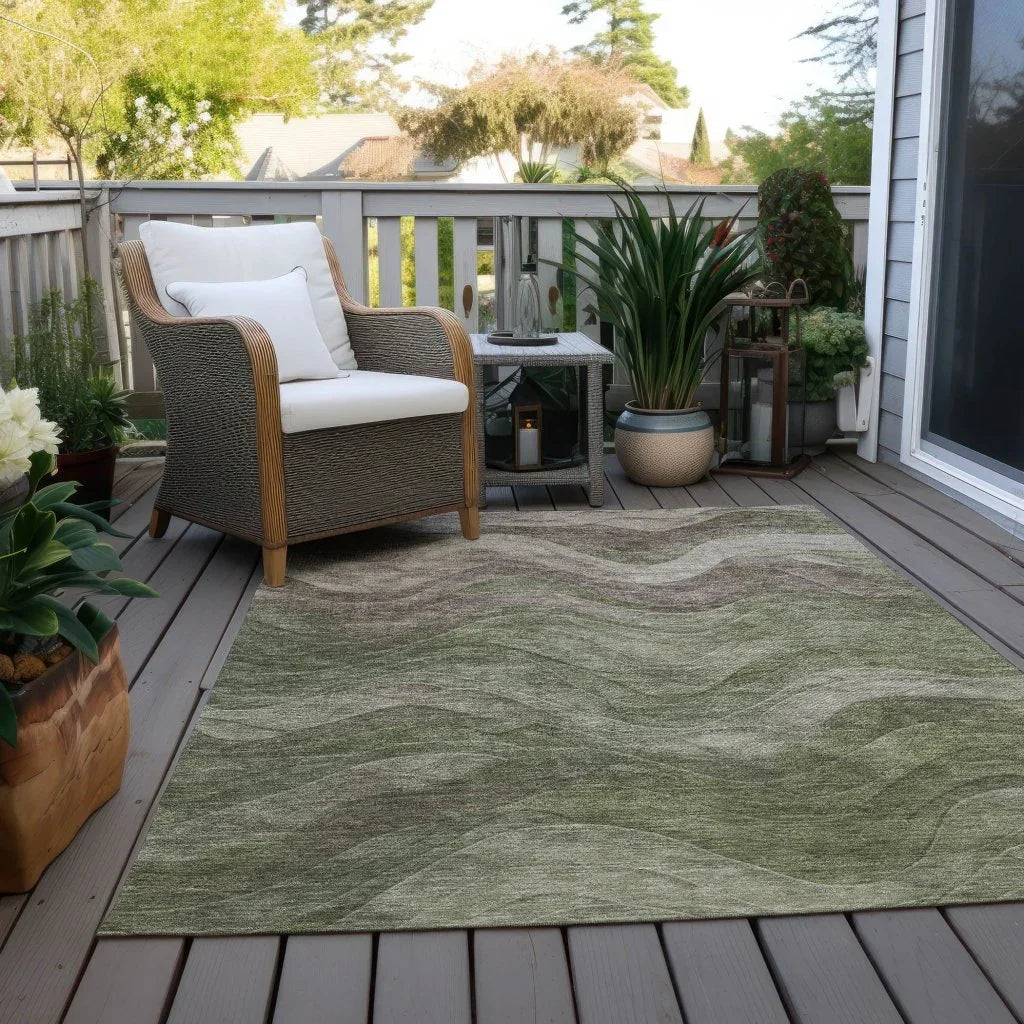 LOOMLAN Rugs Elion Green Washable Indoor-Outdoor Rug