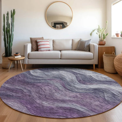 LOOMLAN Rugs Elion Purple Washable Indoor-Outdoor Rug