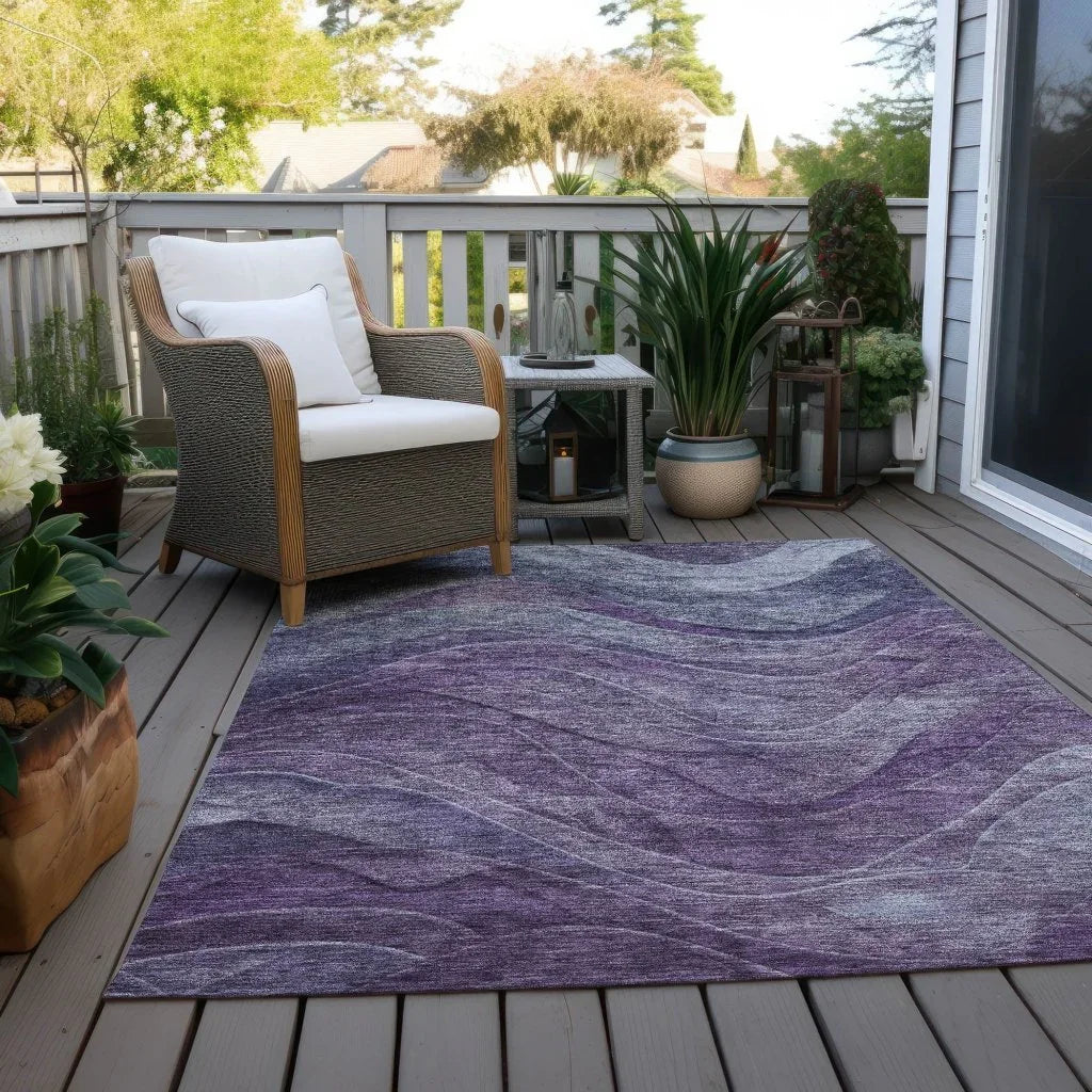 LOOMLAN Rugs Elion Purple Washable Indoor-Outdoor Rug