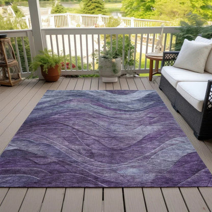 LOOMLAN Rugs Elion Purple Washable Indoor-Outdoor Rug