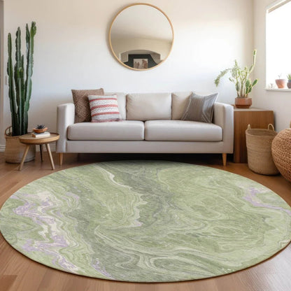 LOOMLAN Rugs Elius Green Washable Indoor-Outdoor Rug