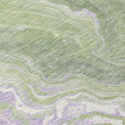 LOOMLAN Rugs Elius Green Washable Indoor-Outdoor Rug