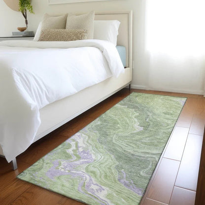 LOOMLAN Rugs Elius Green Washable Indoor-Outdoor Rug