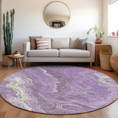 LOOMLAN Rugs Elius Purple Washable Indoor-Outdoor Rug